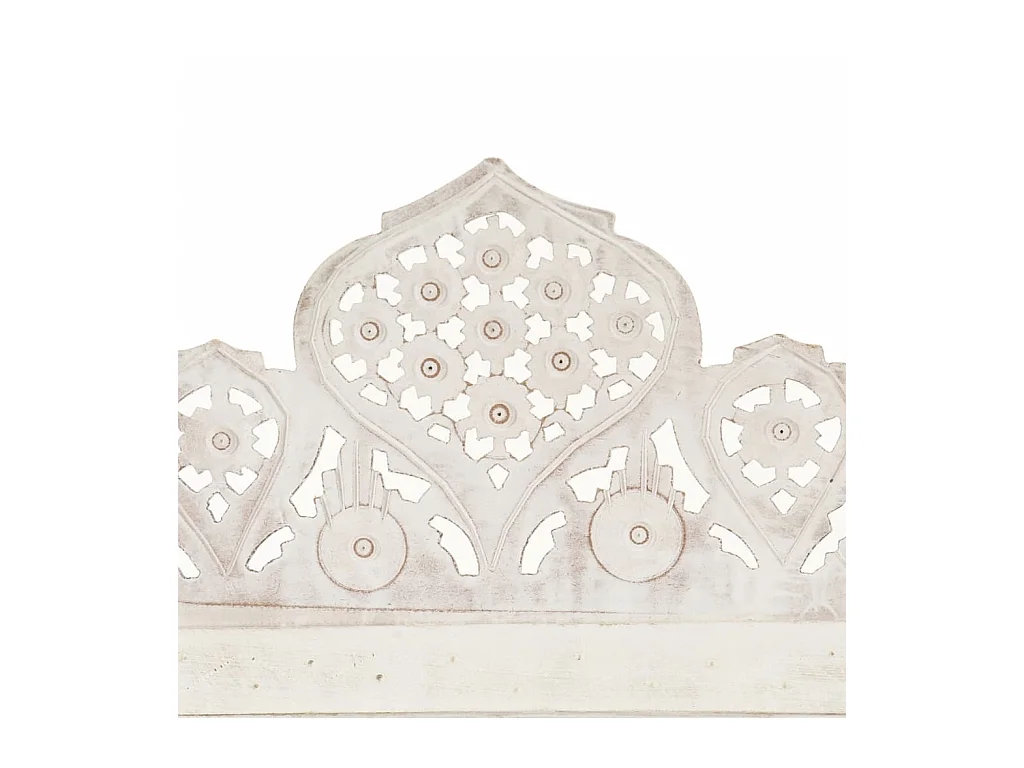 Cloison de séparation 4 panneaux Blanc 160x165 cm Bois manguier