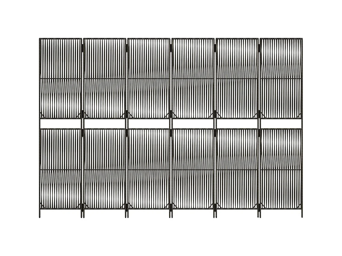 6-delige grijze scheidingswand van kunstharsriet