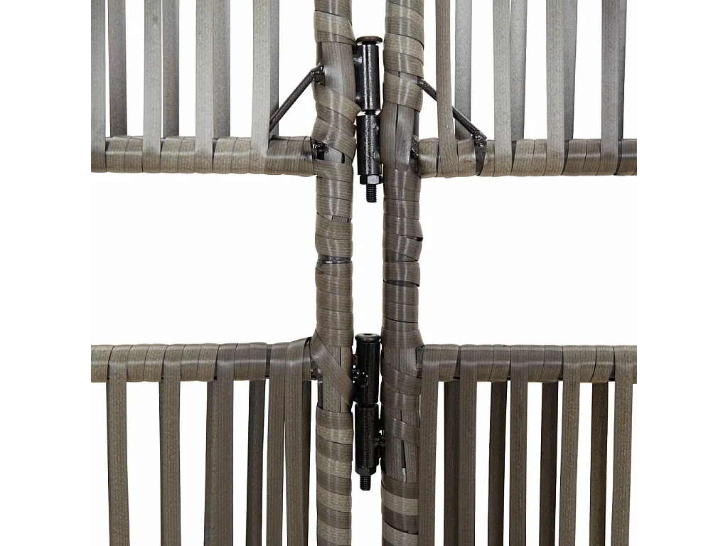 6-delige grijze scheidingswand van kunstharsriet