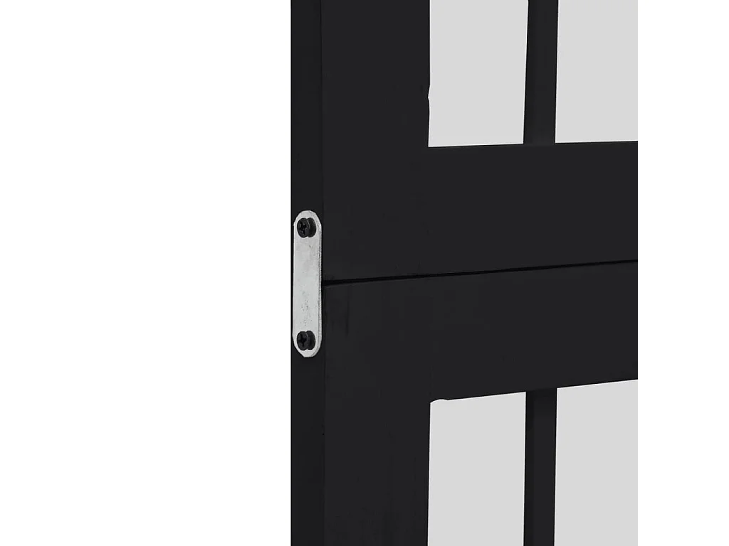 Parete divisoria a 4 pannelli in legno massello di paulonia nero