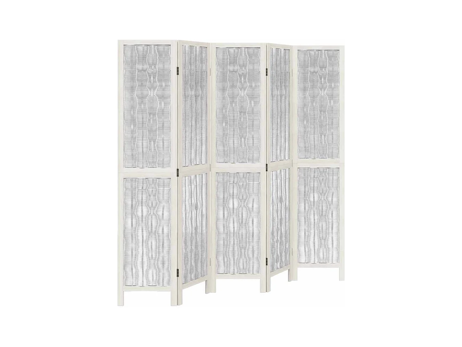 Tabique divisorio de 5 paneles en madera maciza de paulownia blanca