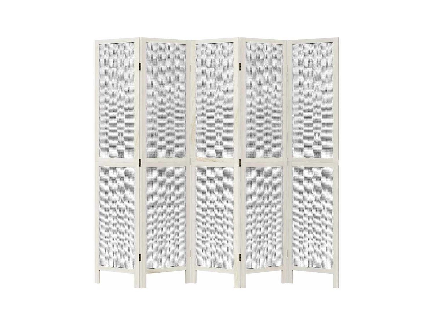 Tabique divisorio de 5 paneles en madera maciza de paulownia blanca