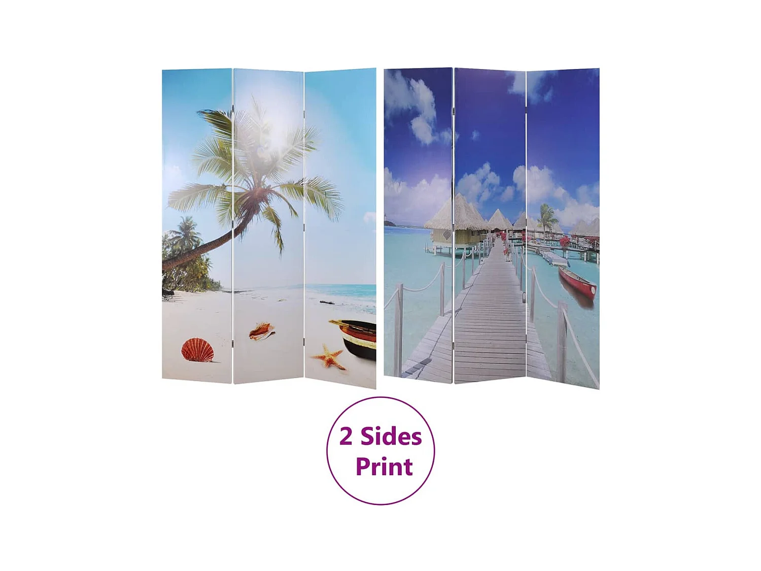 Faltbare Trennwand 120 x 170 cm Beach