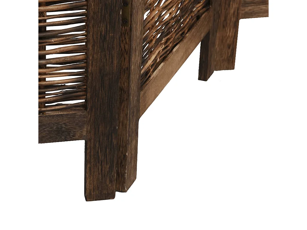 Parete divisoria marrone scuro a 3 pannelli realizzata in legno massello di paulonia