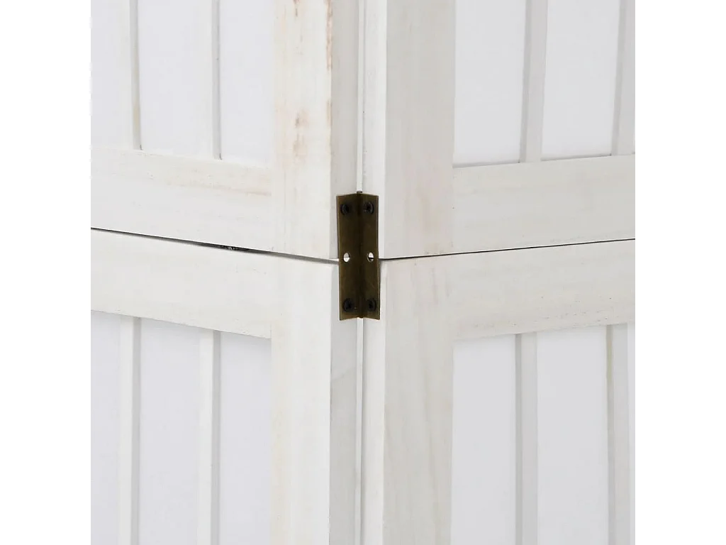 Tabique divisorio de 6 paneles en madera maciza de paulownia blanca