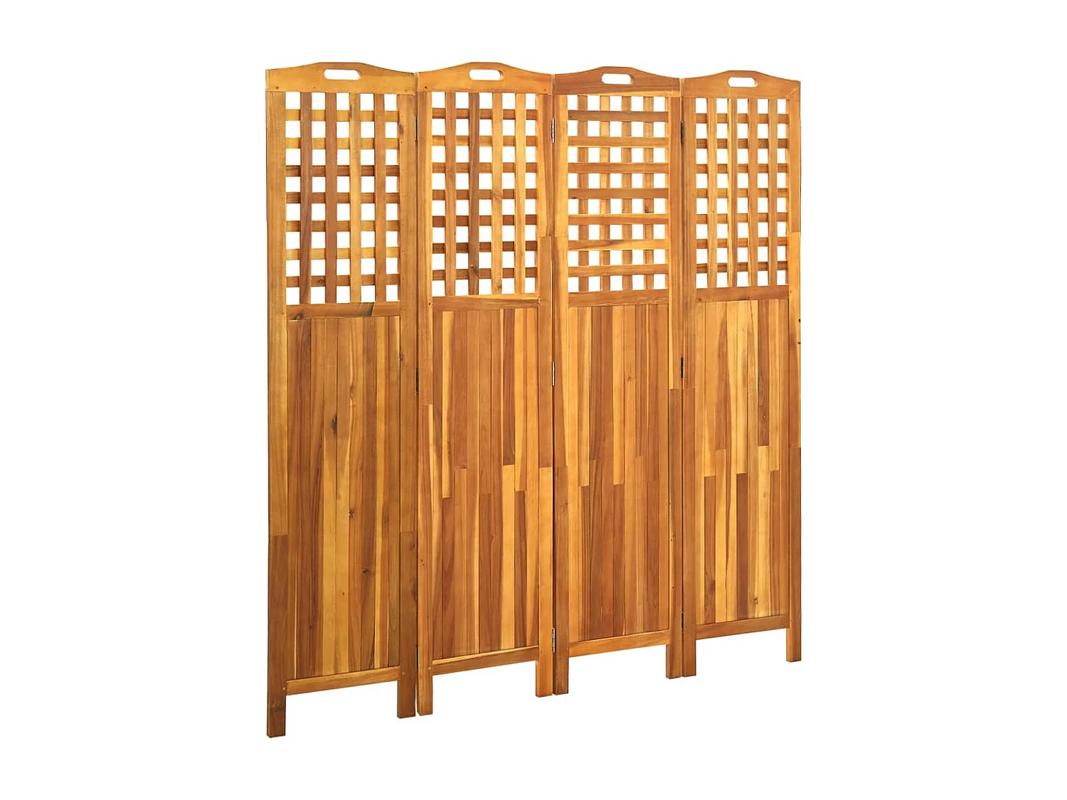 Parete divisoria a 4 pannelli 161x2x170 cm Legno di acacia