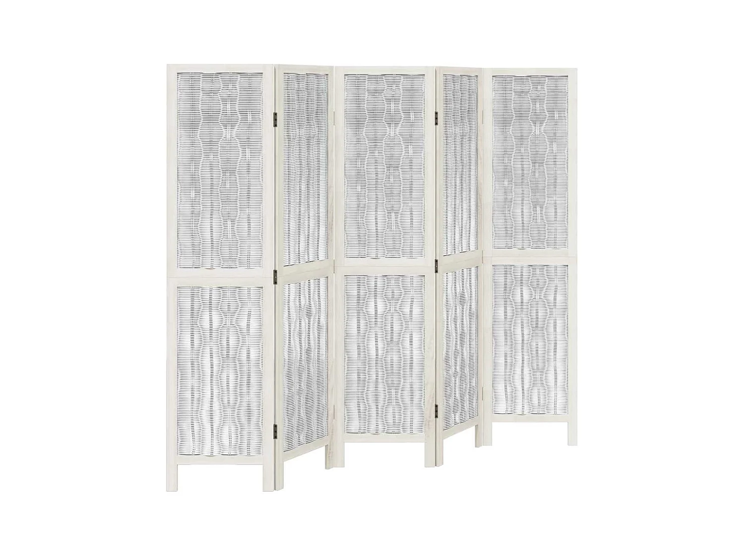 Tabique divisorio de 5 paneles en madera maciza de paulownia blanca