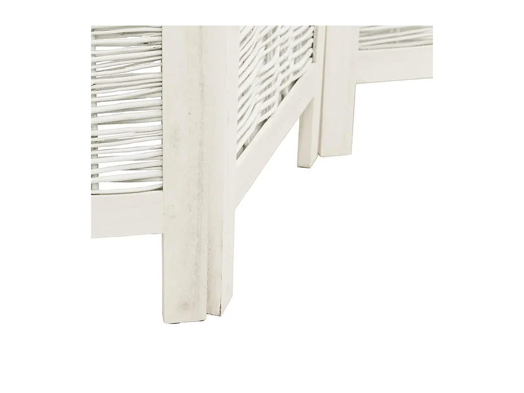 Tabique divisorio de 5 paneles en madera maciza de paulownia blanca