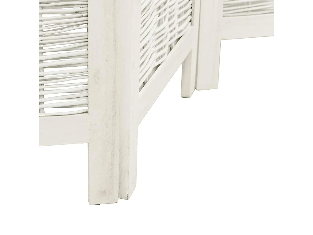 Tabique divisorio de 3 paneles en madera maciza de paulownia blanca