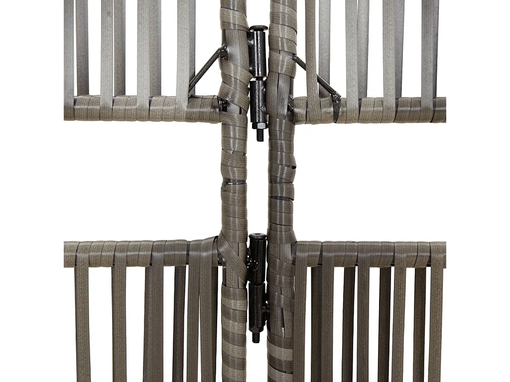 Tabique divisorio de mimbre de resina gris de 6 paneles