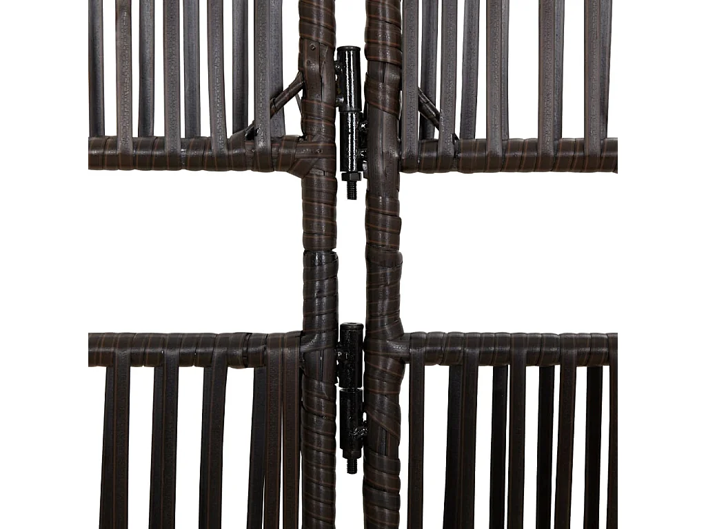 5-delige scheidingswand van bruin kunstharsriet