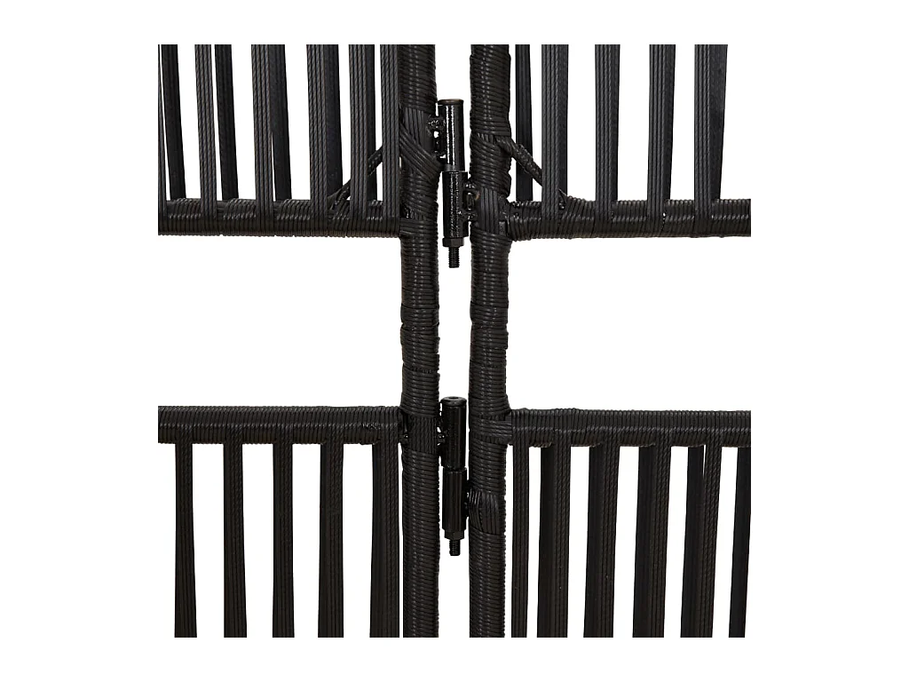 4-delige zwarte scheidingswand van kunstharsriet