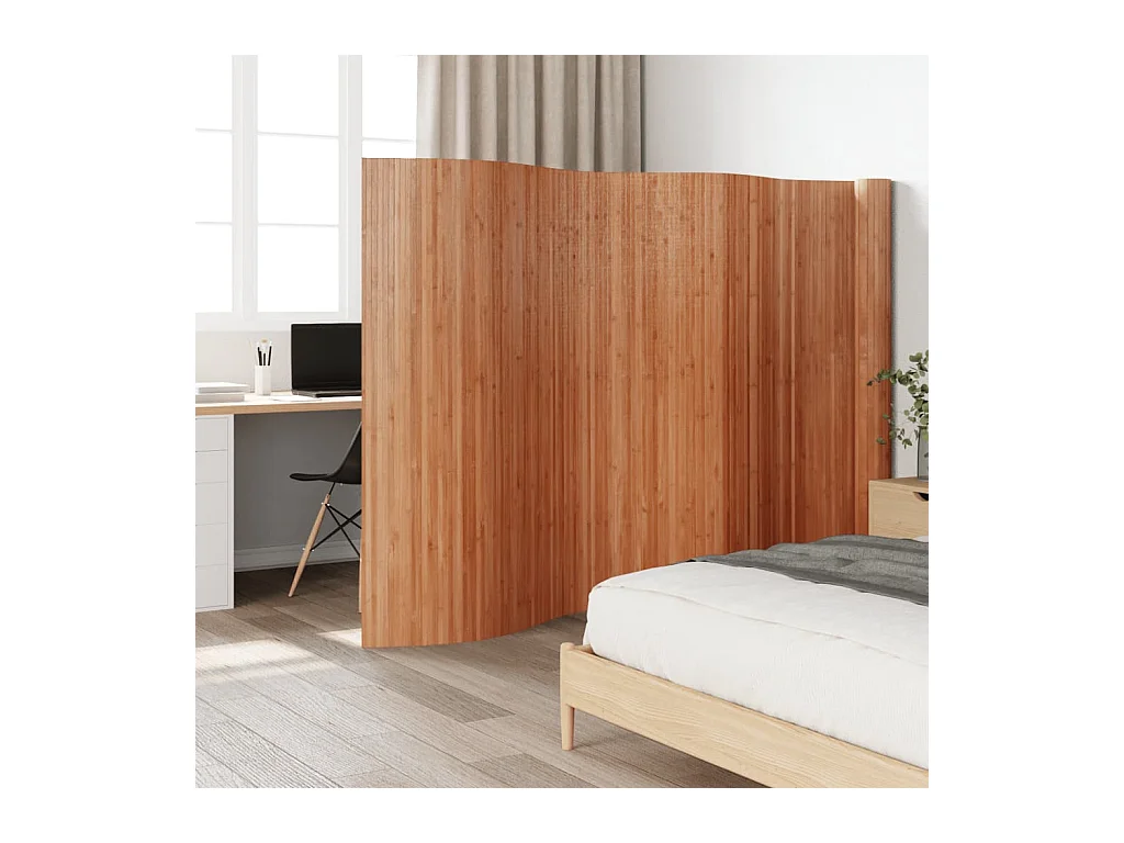 Bruine scheidingswand 165x800 cm bamboe