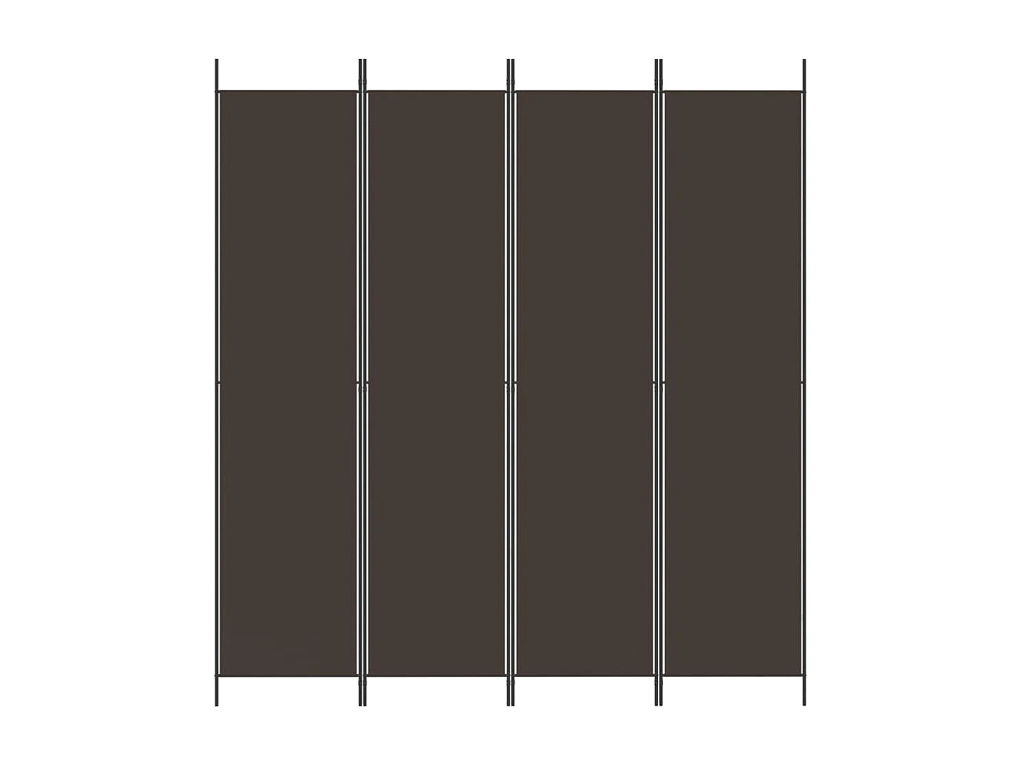 Parete divisoria a 4 pannelli Marrone 200x220 cm Tessuto