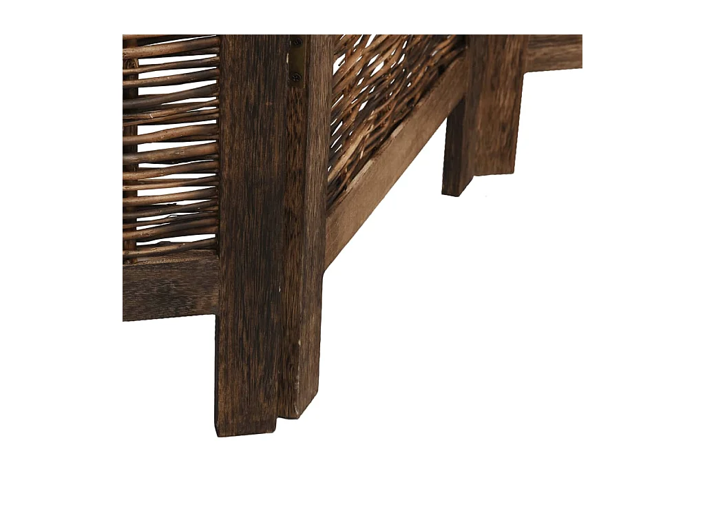 Tabique divisorio de 6 paneles en color marrón oscuro fabricado en paulownia maciza