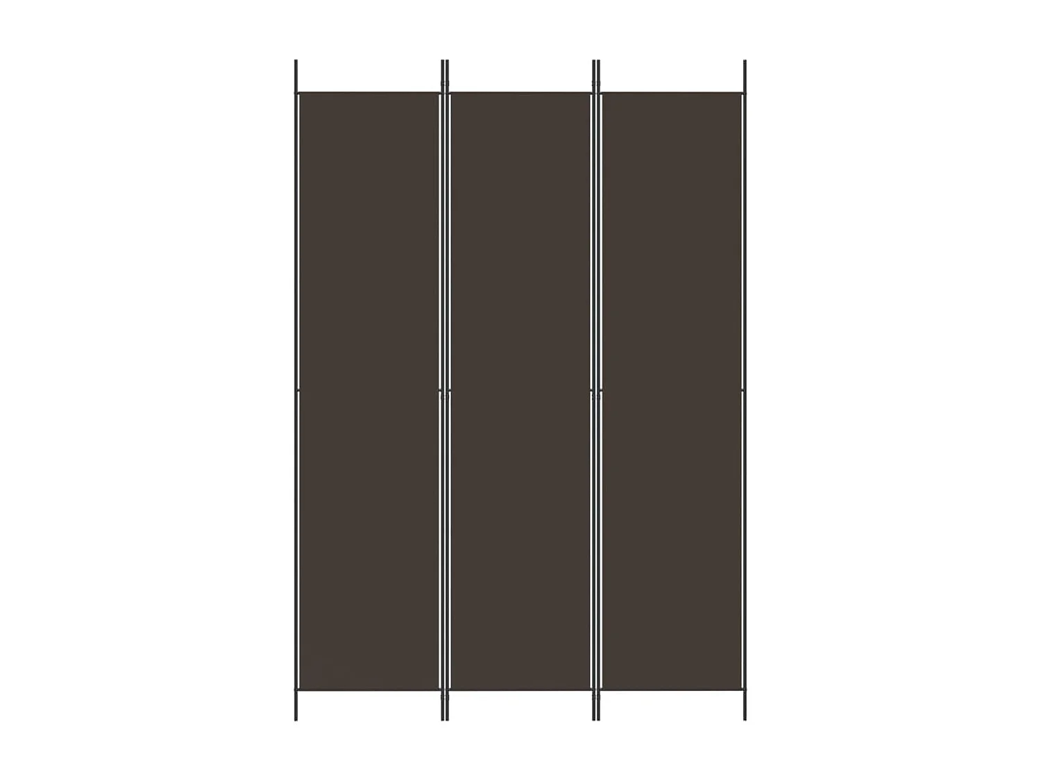 Parete divisoria a 3 pannelli Marrone 150x220 cm Tessuto