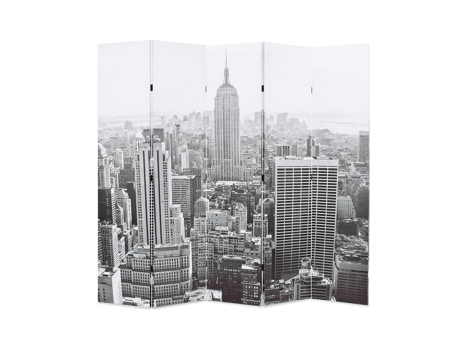 Faltbare Trennwand 200x170 cm New York Schwarz und Weiß