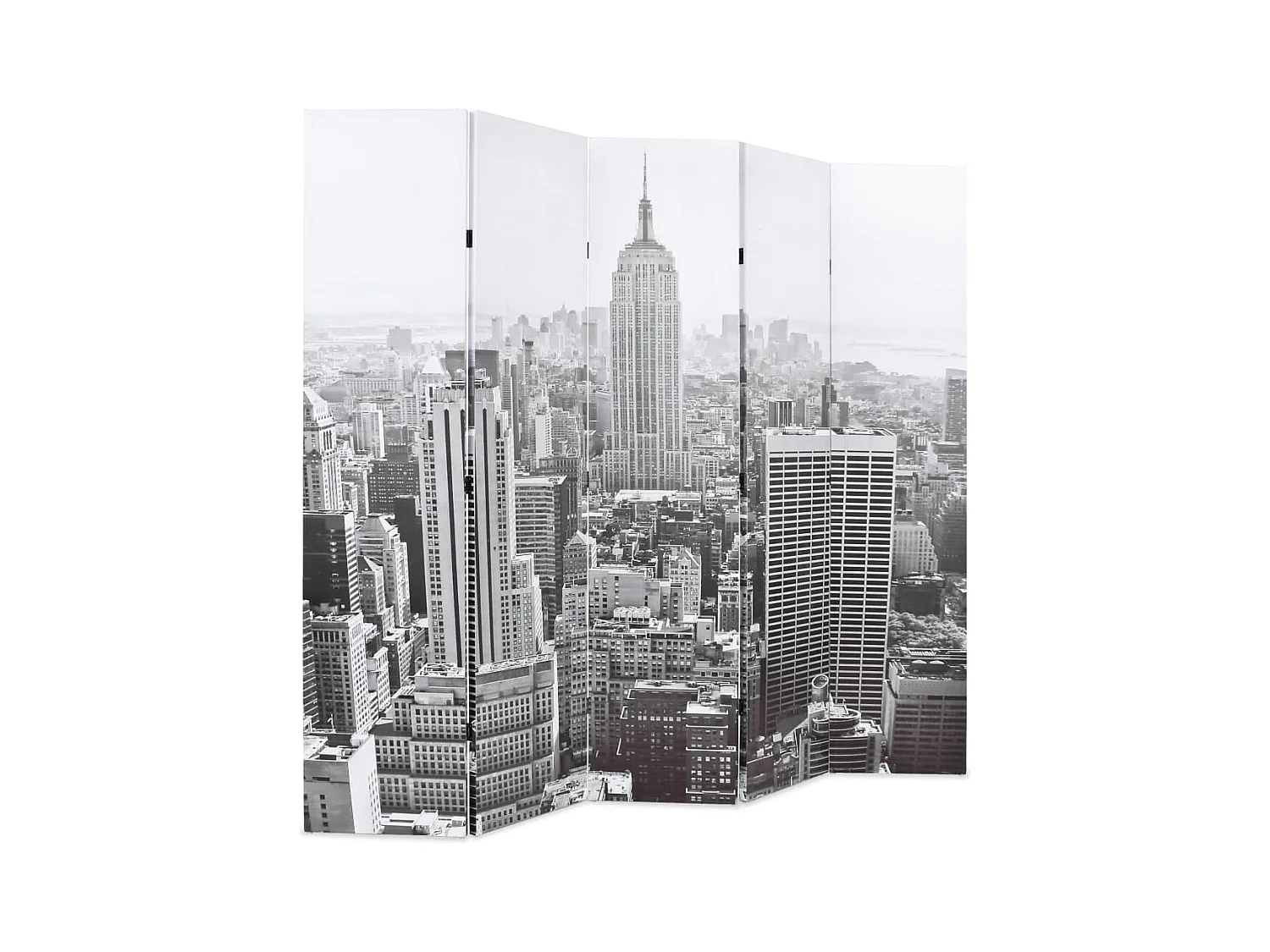 Faltbare Trennwand 200x170 cm New York Schwarz und Weiß