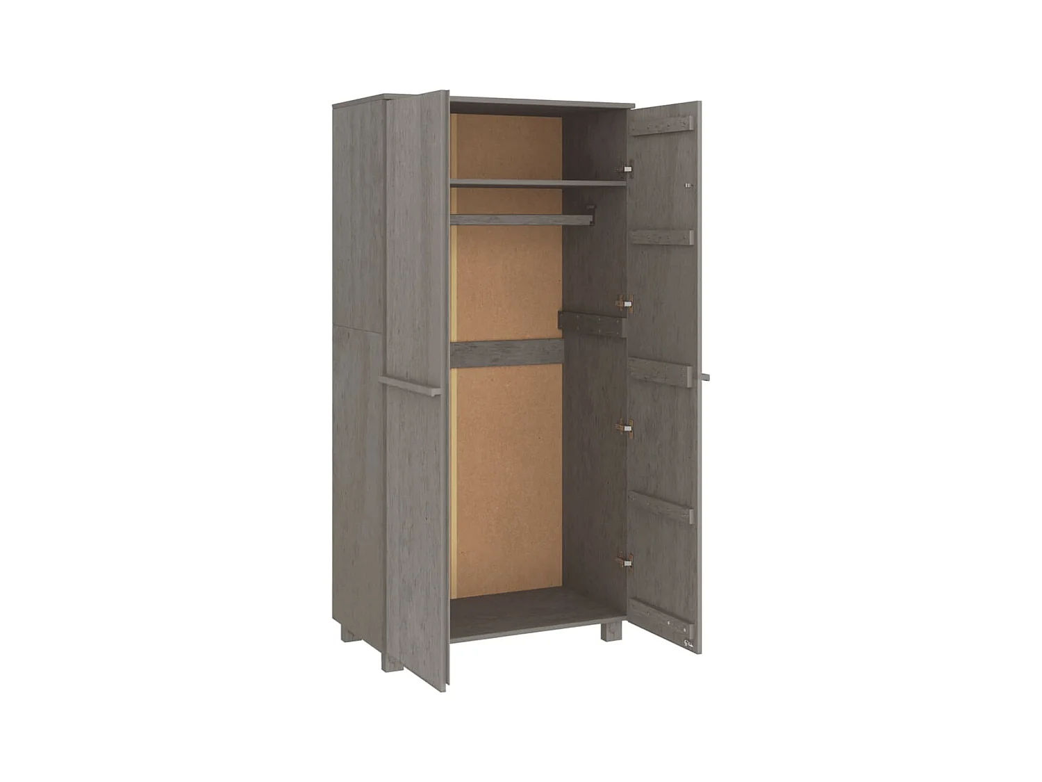 Garde-robe HAMAR Gris clair 89x50x180 cm Bois massif de pin