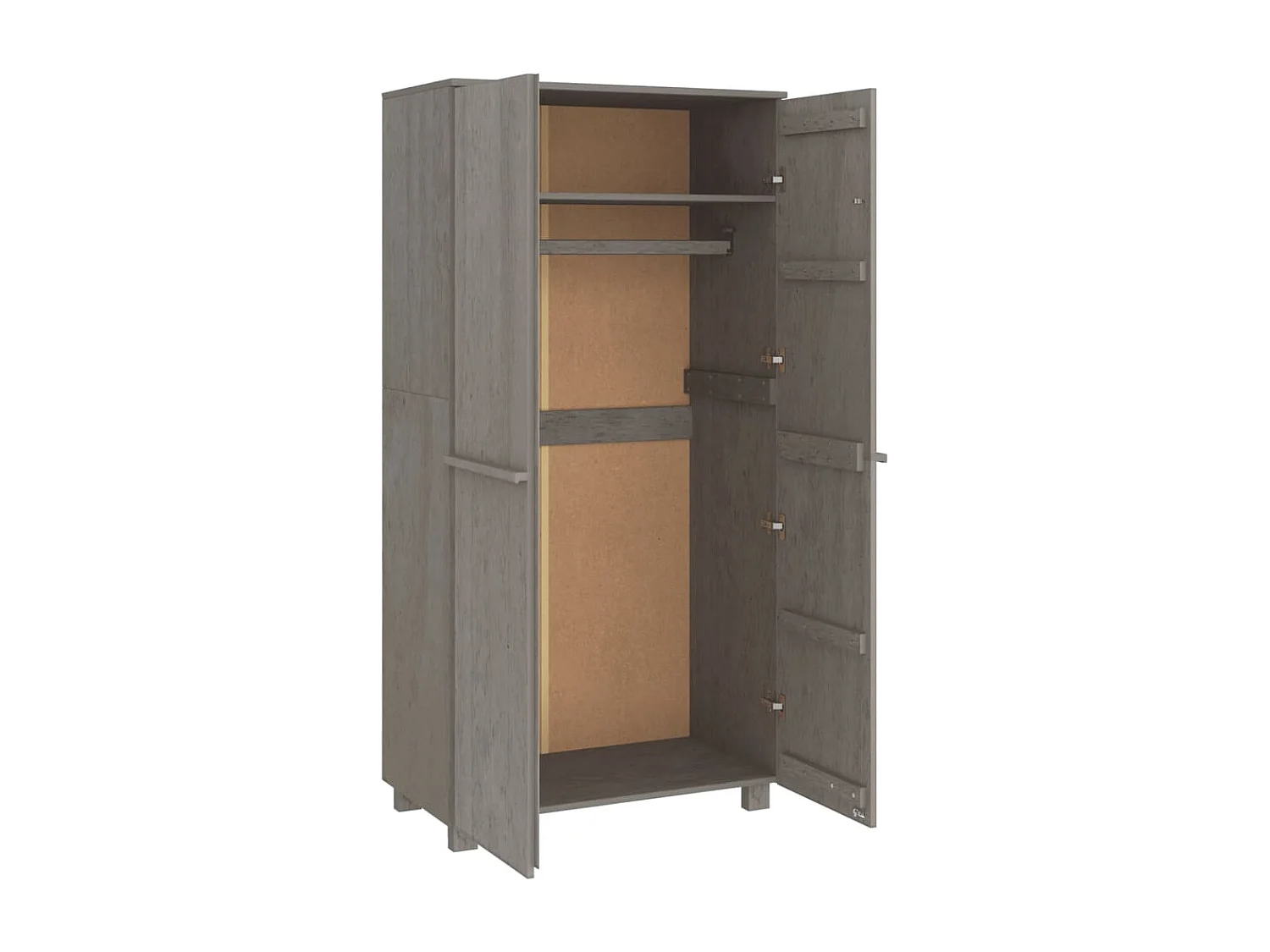 Garde-robe HAMAR Gris clair 89x50x180 cm Bois massif de pin