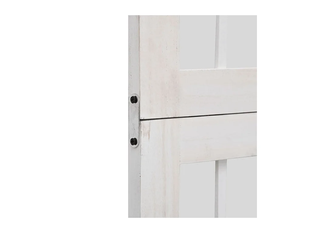 Cloison de séparation 4 panneaux blanc bois de paulownia massif