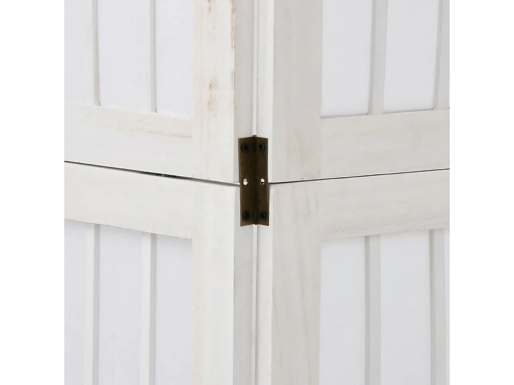 Tabique divisorio de 4 paneles en madera maciza de paulownia blanca