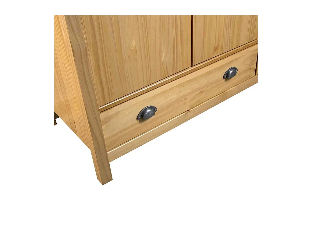 Hill 3-deurs kledingkast 127x50x170 cm Massief grenen