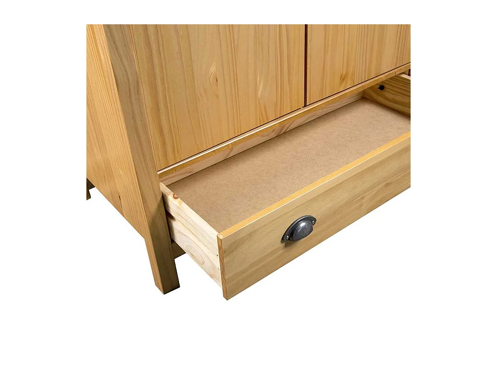 Hill 3-deurs kledingkast 127x50x170 cm Massief grenen