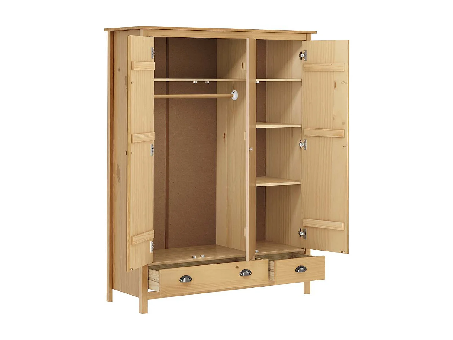 Armadio Hill 3 ante 127x50x170 cm Pino massello