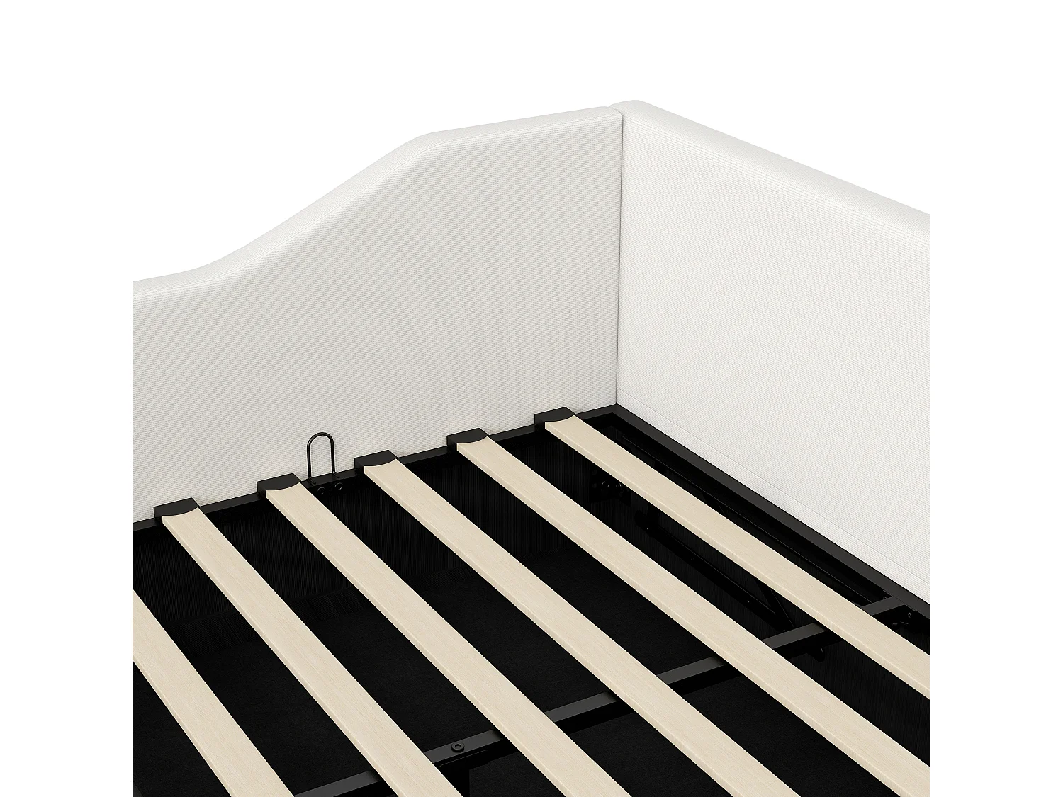 Gestoffeerde kinderslaapbank - 140 x 200 cm - met opbergruimte eronder - MDF - beige