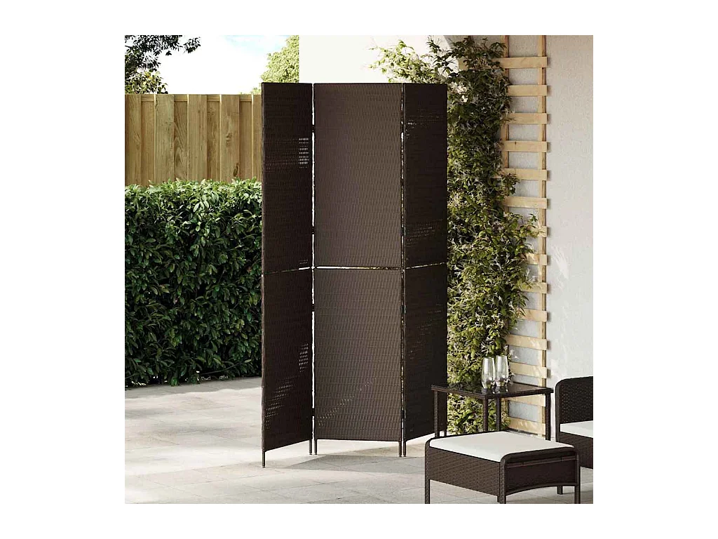 Bruin scherm 146 x 180 cm. polyrotan