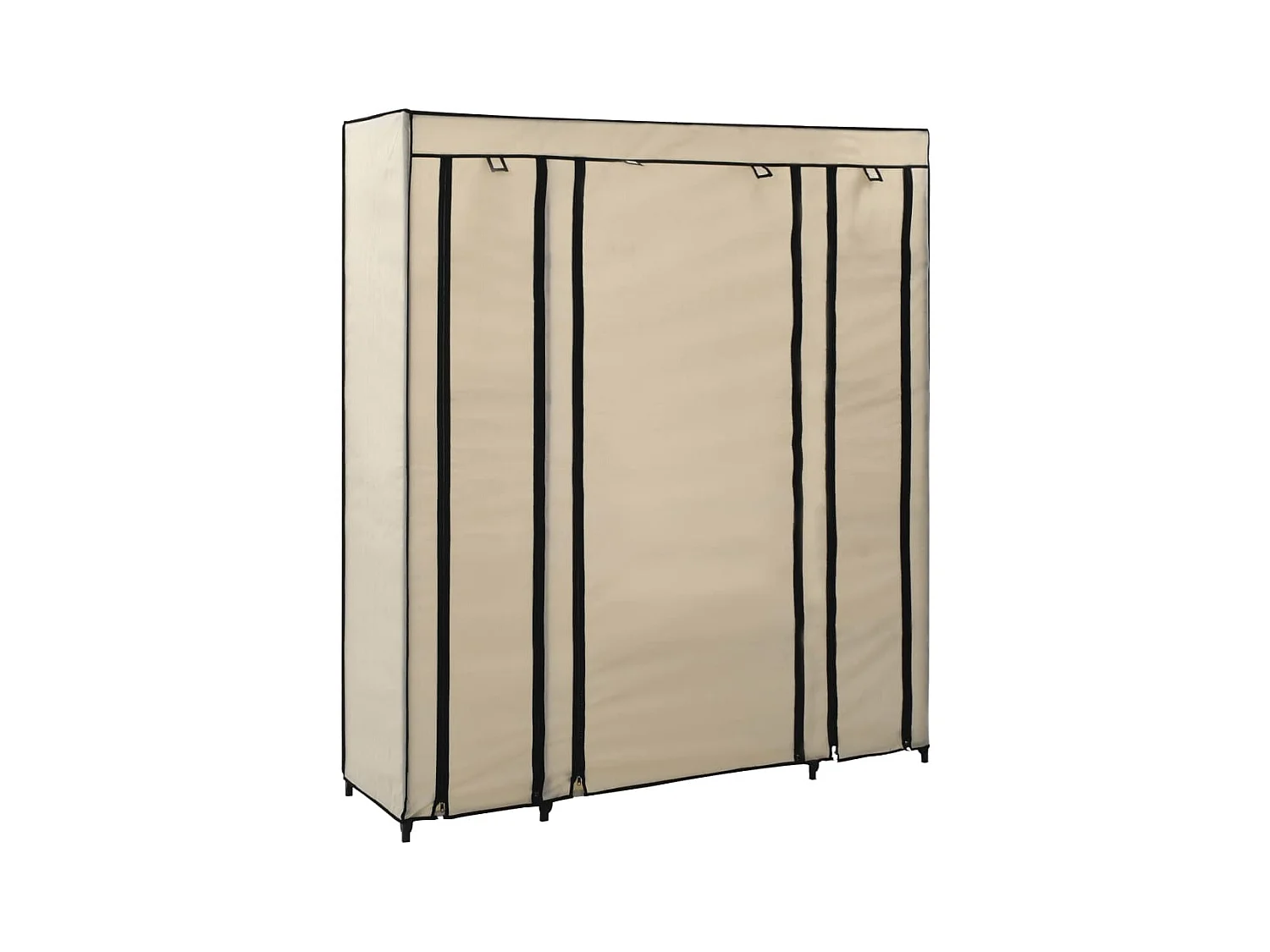 Armario con compartimentos y barras Crema 150x45x176 cm Tela