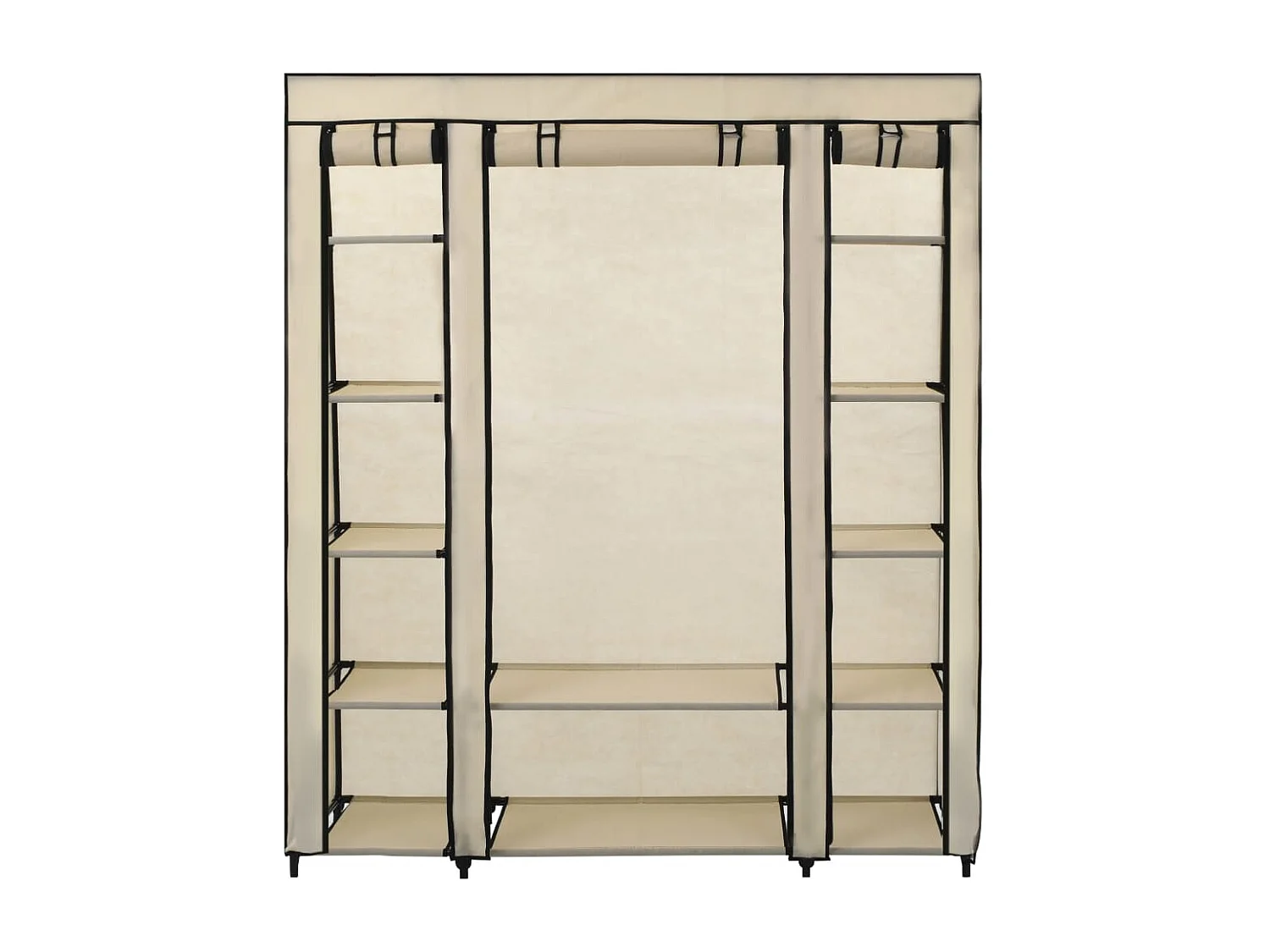 Armoire avec compartiments et tiges Crème 150x45x176 cm Tissu