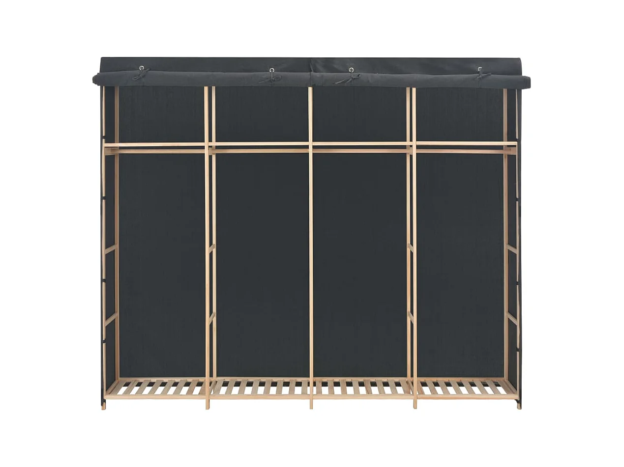 Grauer Kleiderschrank 200 x 40 x 170 cm Stoff