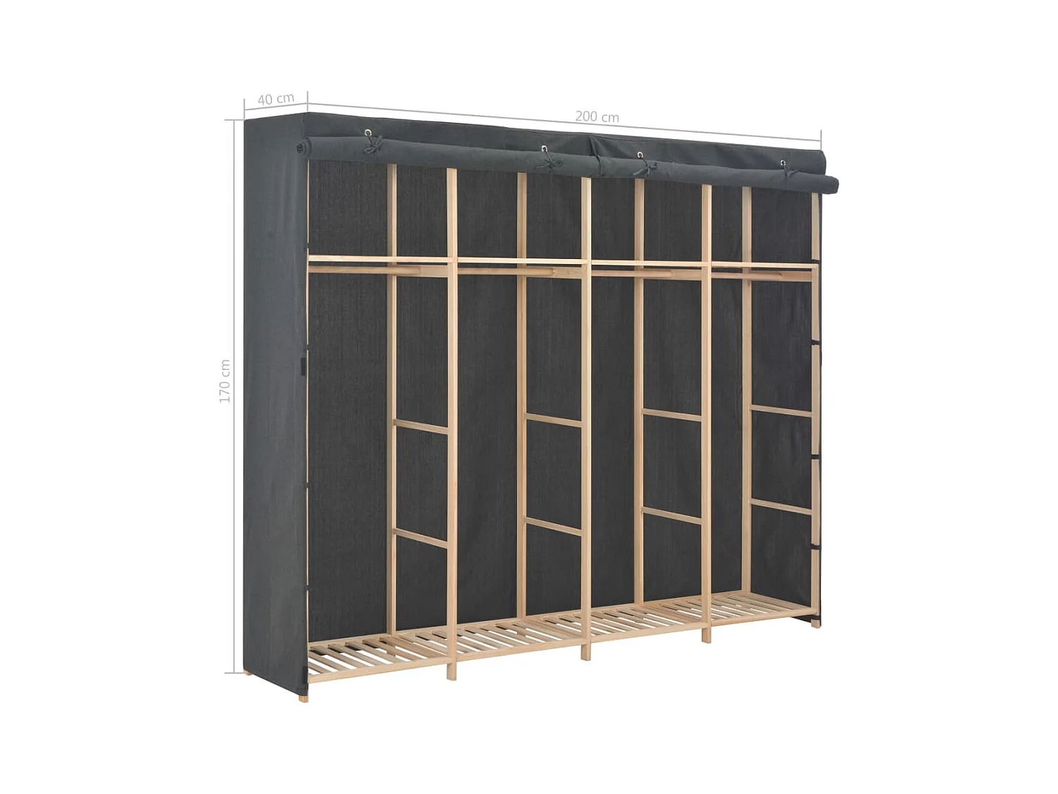 Armario gris 200x40x170 cm Tela