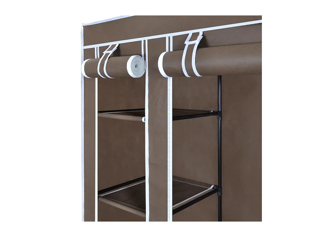 Kledingkast met vakken en roedes 45 x 150 x 176 cm Bruin