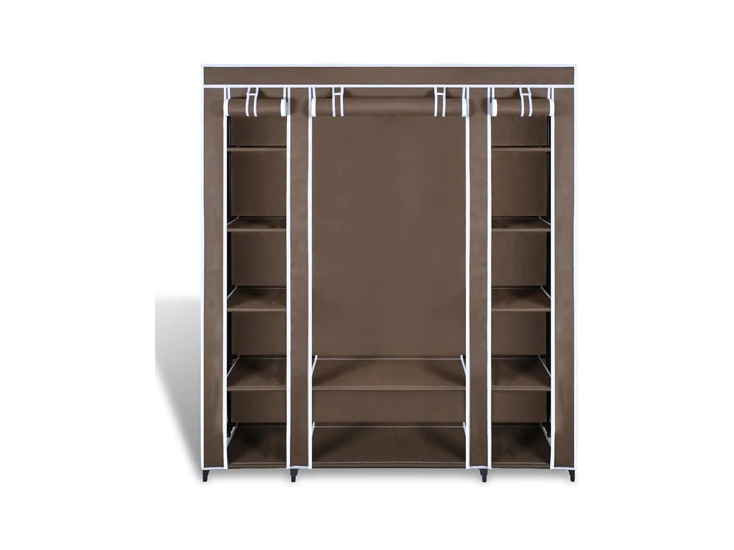 Kledingkast met vakken en roedes 45 x 150 x 176 cm Bruin