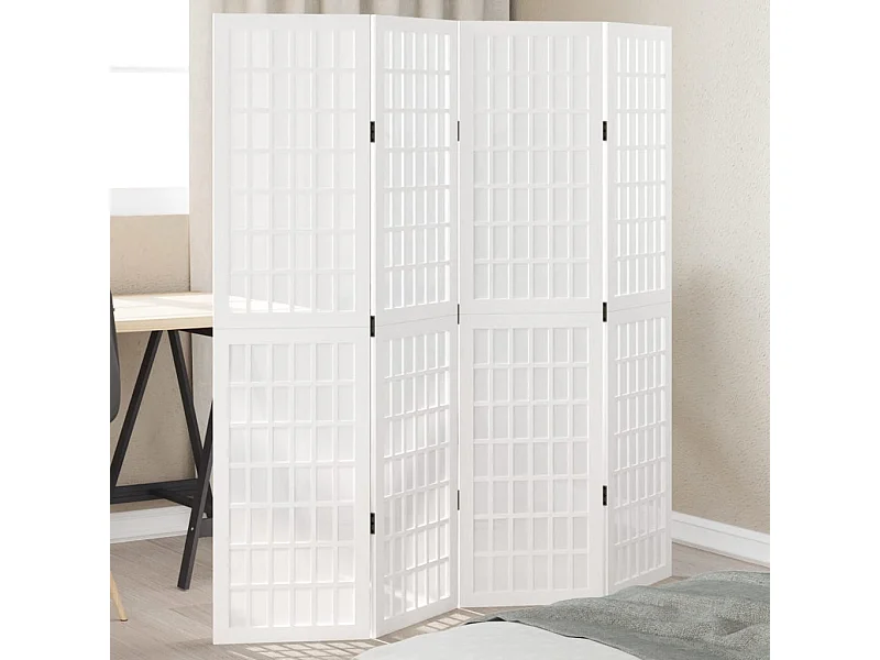 4-teilige Trennwand aus weißem, massivem Paulownia-Holz