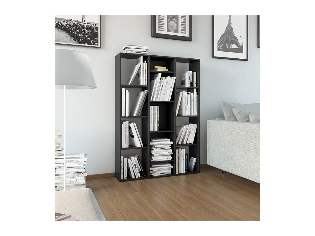 Kamerverdeler/boekenkast zwart bewerkt hout