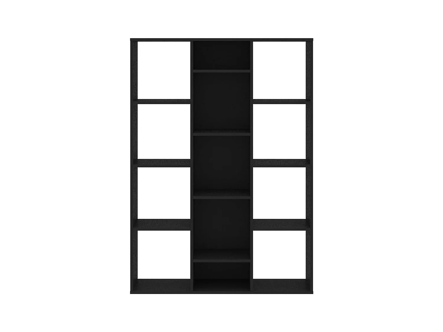 Kamerverdeler/boekenkast zwart bewerkt hout