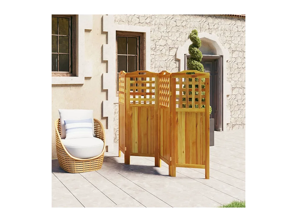 4-delige scheidingswand 162x2x115 cm Acaciahout