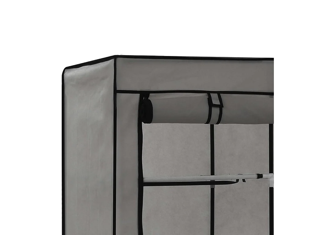 Kleiderschrank mit Fächern und Stangen Grau 150x45x175 cm Stoff