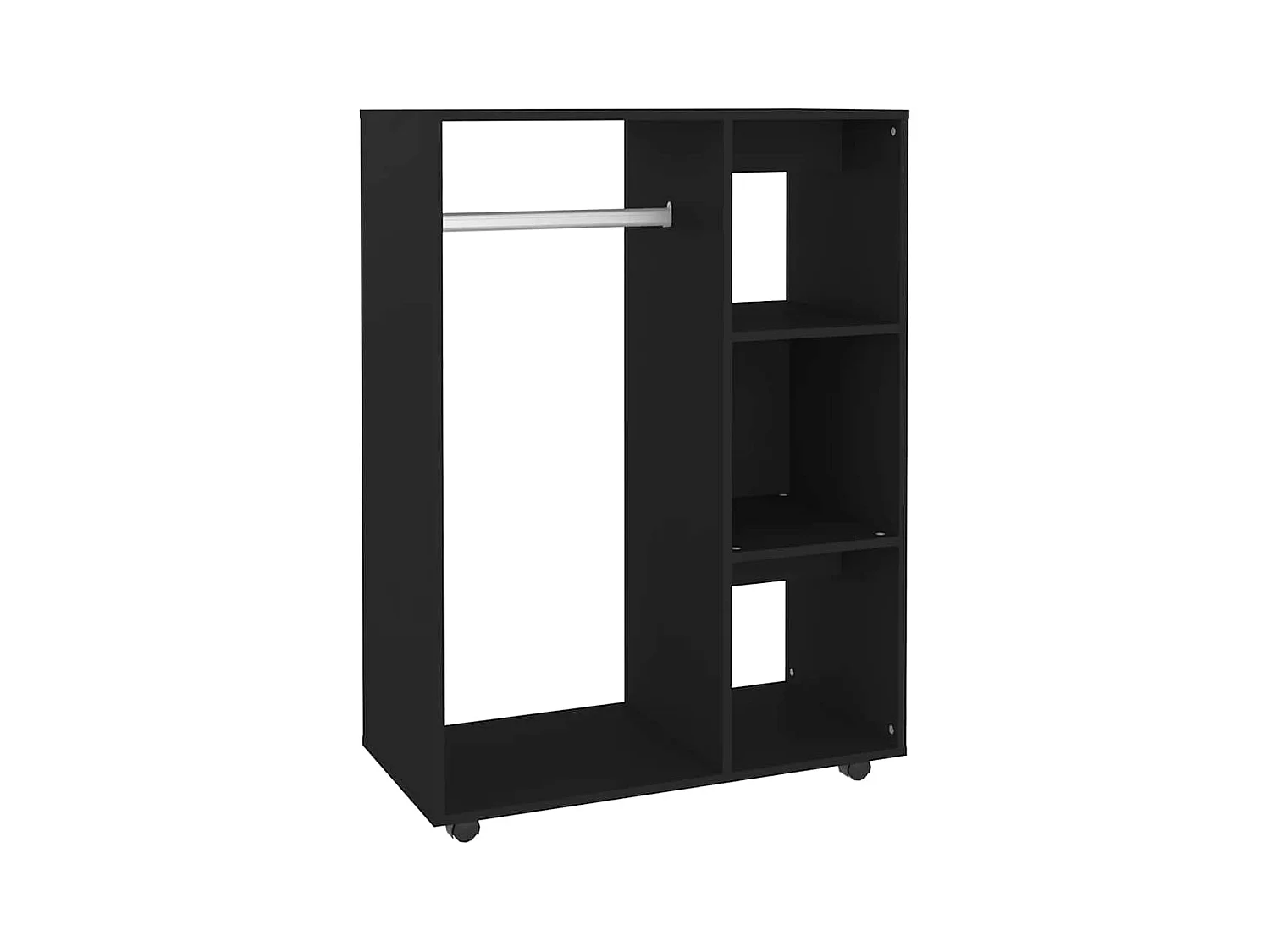 Zwarte kledingkast 80x40x110 cm Technisch hout