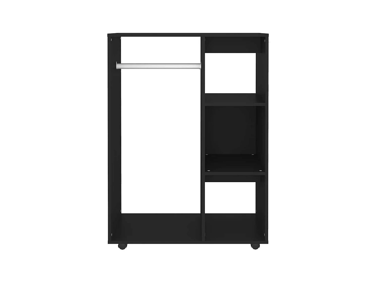 Zwarte kledingkast 80x40x110 cm Technisch hout