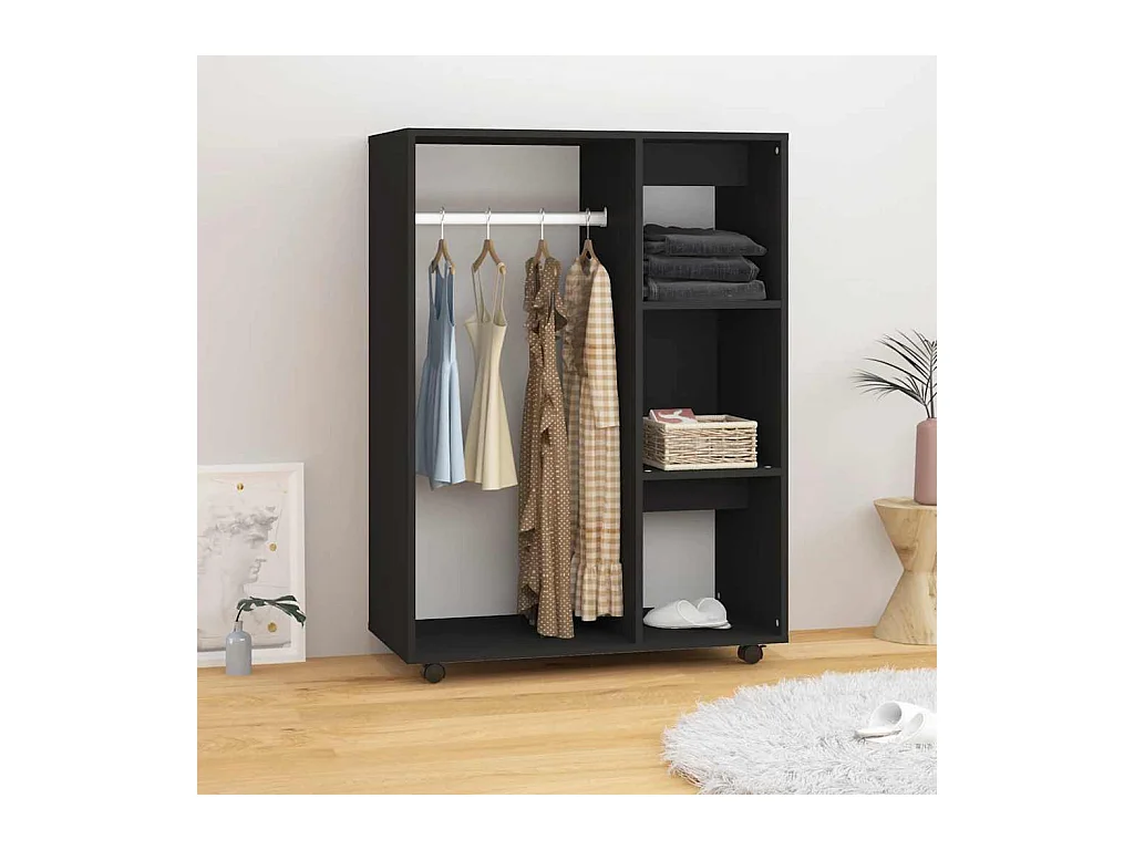 Armario negro 80x40x110 cm Madera contrachapada