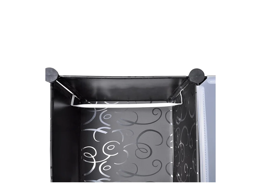 Armario modular 14 compartimentos Blanco y negro 37x146x180,5cm