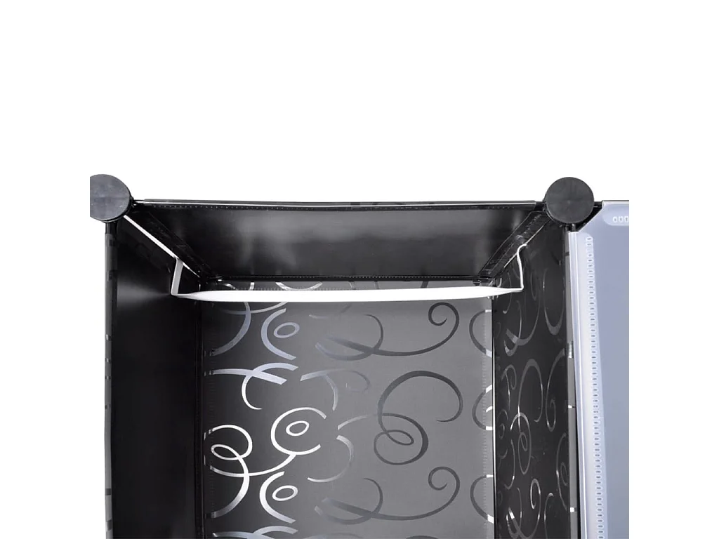 Mobile componibile 14 scomparti Bianco e nero 37x146x180,5cm