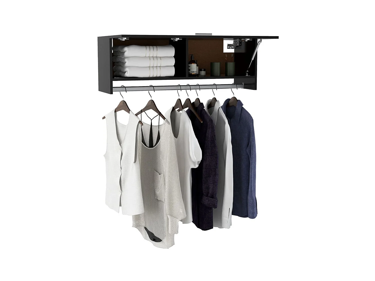 Armario negro 100x32,5x35 cm madera contrachapada