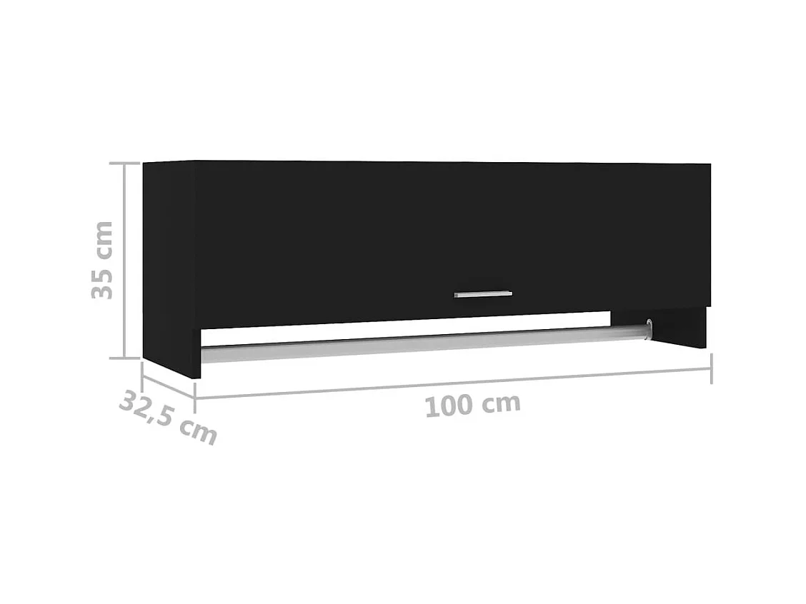 Armario negro 100x32,5x35 cm madera contrachapada