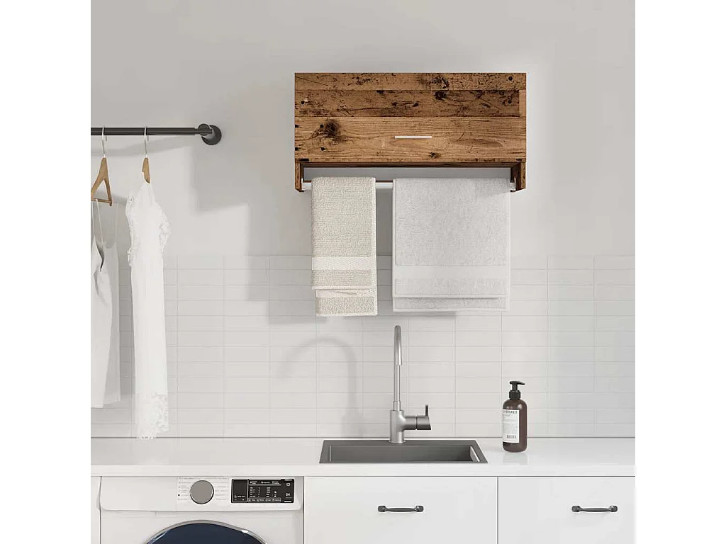 Garde-robe vieux bois 70x32,5x35 cm bois d'ingénierie